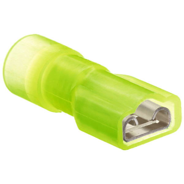Megatronix NFDY Nylon Fully Insulated Female Quick Disconnect Connectors 12-10 Gauge 0.250 Yellow 100 Pieces