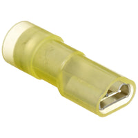 Megatronix NFDYDC Nylon Fully Insulated Double Crimp Female Quick Disconnect Connectors 12-10 Gauge 0.250 Yellow 100 Pieces