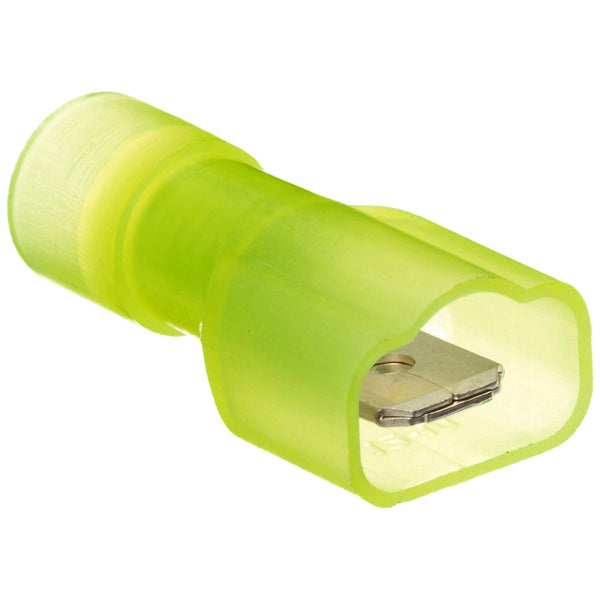 Megatronix NMDY Nylon Fully Insulated Male Quick Disconnect Connectors 12-10 Gauge 0.250 Yellow 100 Pieces