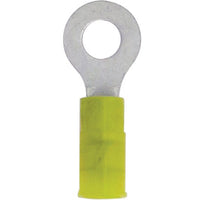 Megatronix RYDC10 Nylon Insulated Double Crimp Ring Terminal #10 Stud 12-10 Gauge Yellow 100 Pieces