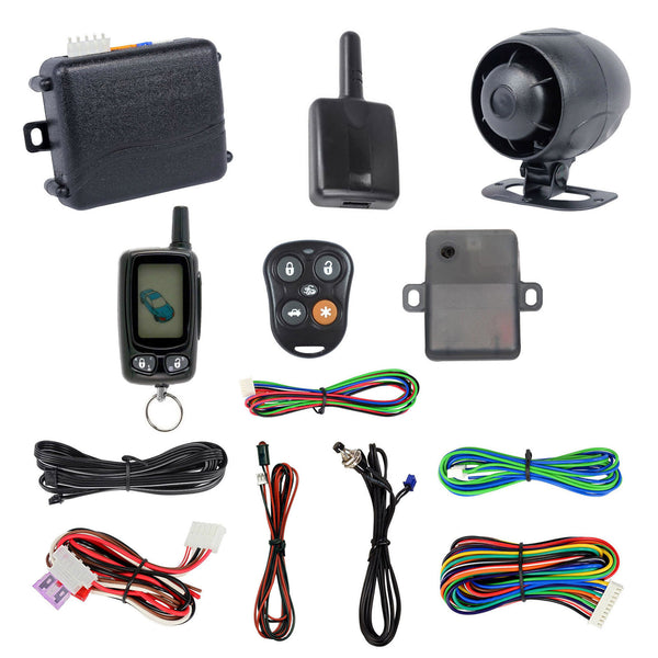 Megalarm MEGA2500 2-Way LCD Car Alarm Remote Vehicle Security System With Keyless Entry