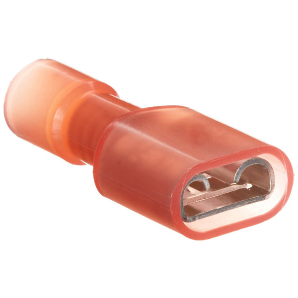 Megatronix NFDR Nylon Fully Insulated Female Quick Disconnect Connectors 22-18 Gauge 0.250 Red 100 Pieces