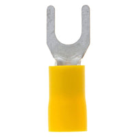 Megatronix SY8 Vinyl Insulated Fork Spade Terminals #8 Stud 12-10 Gauge Yellow 100 Pieces