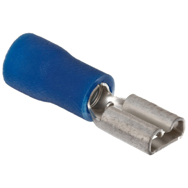 Megatronix VFDB187 Vinyl Insulated Female Quick Disconnect Connectors 16-14 Gauge 0.187 Blue 100 Pieces