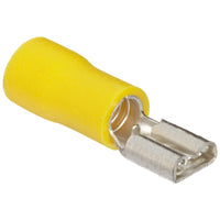 Megatronix VFDY187 Vinyl Insulated Female Quick Disconnect Connectors 12-10 Gauge 0.187 Yellow 100 Pieces